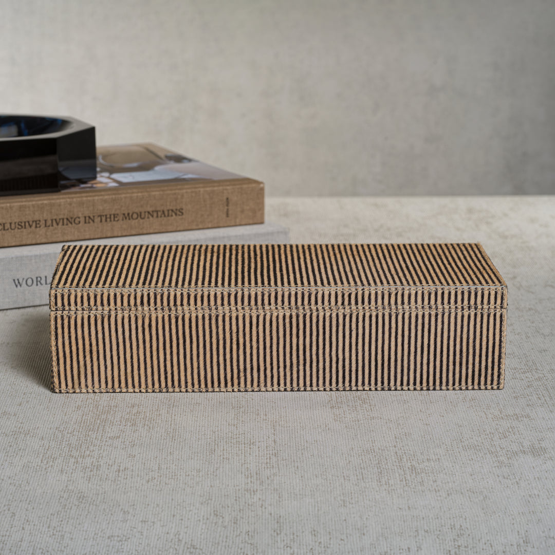 Miramonti Hair On Hide Leather Box - Decorative Accessories by Carlyle Avenue