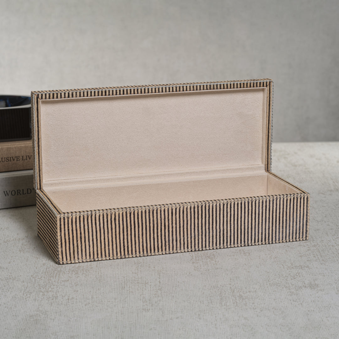 Miramonti Hair On Hide Leather Box - Decorative Accessories by Carlyle Avenue