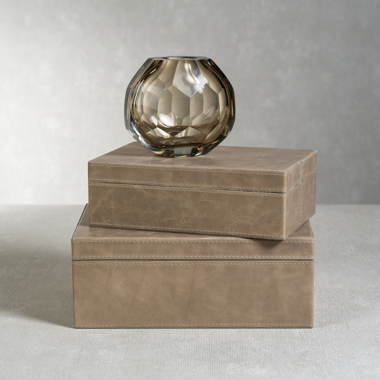 Bellecôte Box - Taupe Leather - Decorative Accessories by Carlyle Avenue