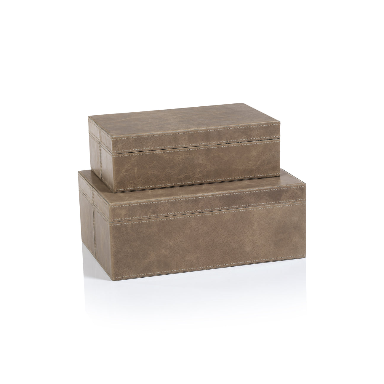 Bellecôte Box - Taupe Leather - Decorative Accessories by Carlyle Avenue