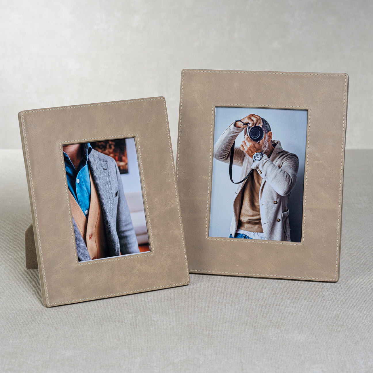 Bellecôte Photo Frame - Mink Leather - Picture Frames by Carlyle Avenue