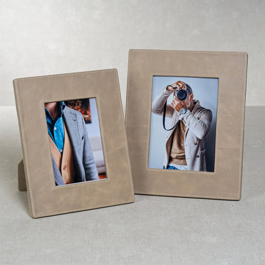 Bellecôte Photo Frame - Mink Leather - Picture Frames by Carlyle Avenue