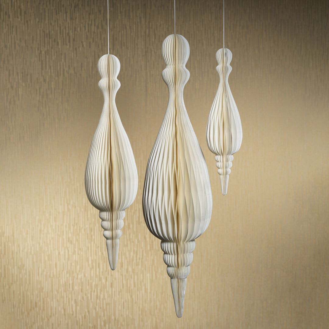Wish Paper Elongated Droplet Pendant - Holiday Ornaments by Carlyle Avenue