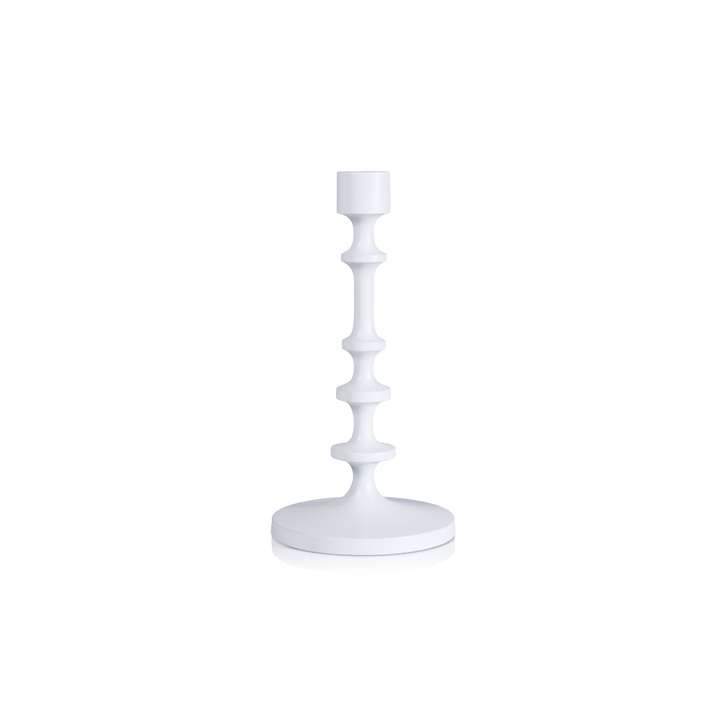 Lilou Matt White Metal Taper Holder - Candle Holders by Carlyle Avenue