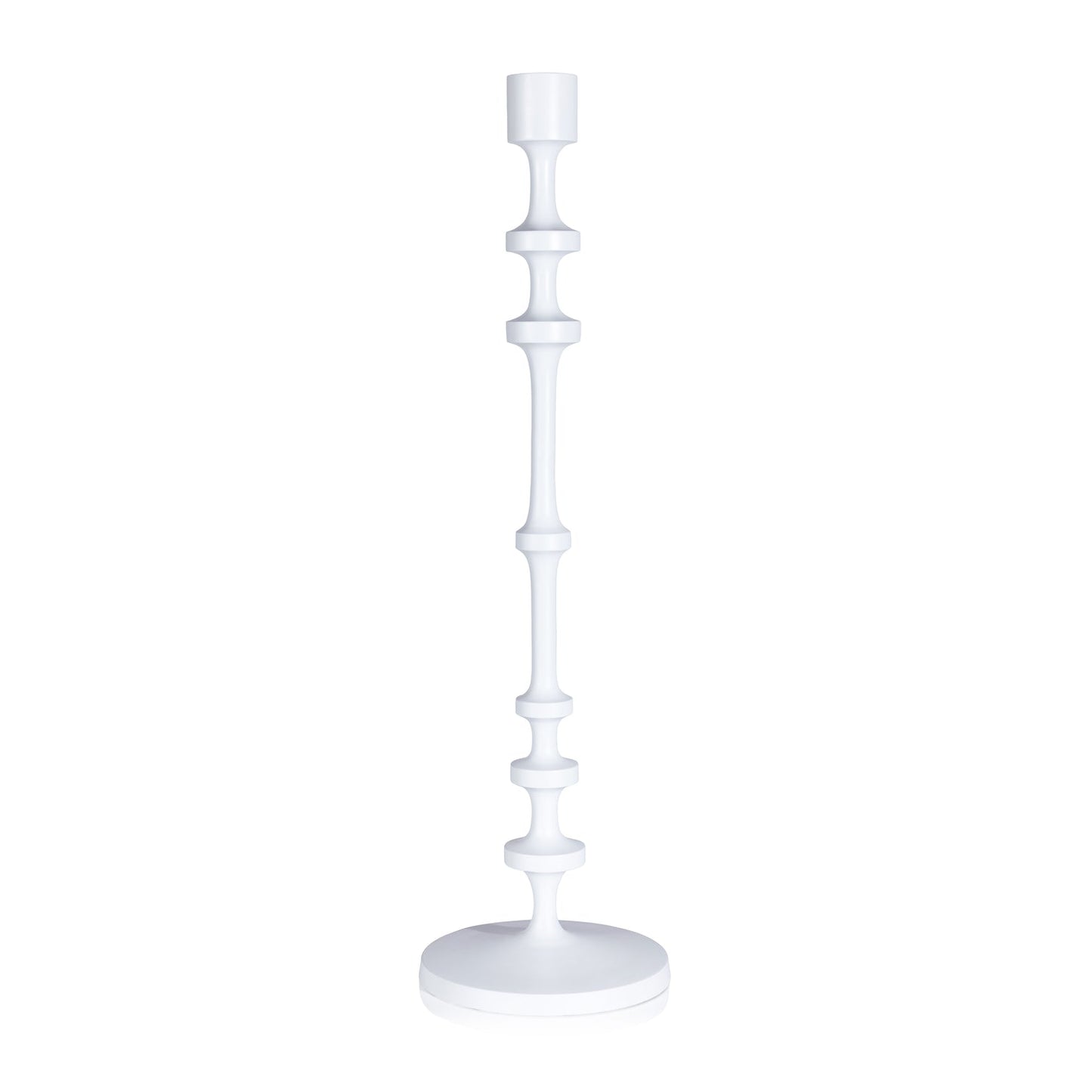 Lilou Matt White Metal Taper Holder - Candle Holders by Carlyle Avenue
