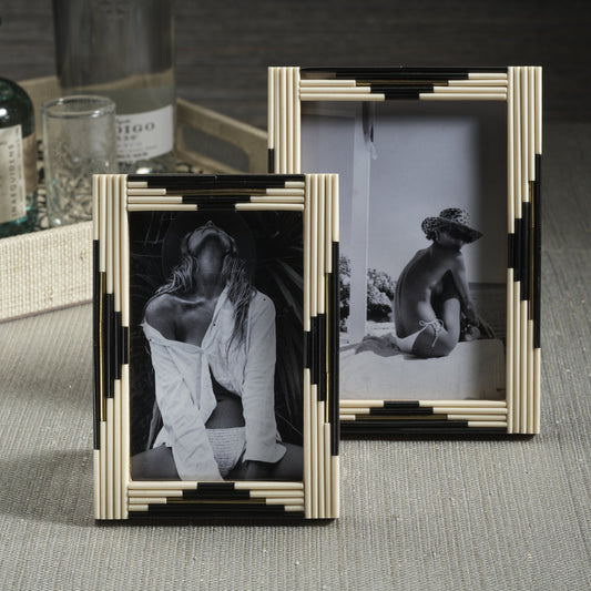 Menorca Piped Resin and Brass Inlaid Photo Frame - Picture Frames by Carlyle Avenue