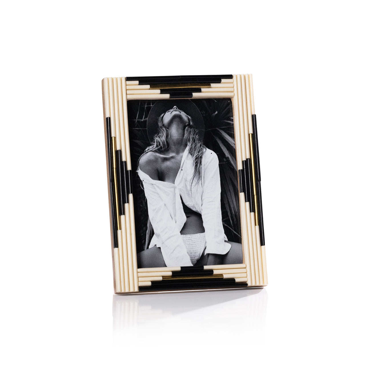 Menorca Piped Resin and Brass Inlaid Photo Frame - Picture Frames by Carlyle Avenue