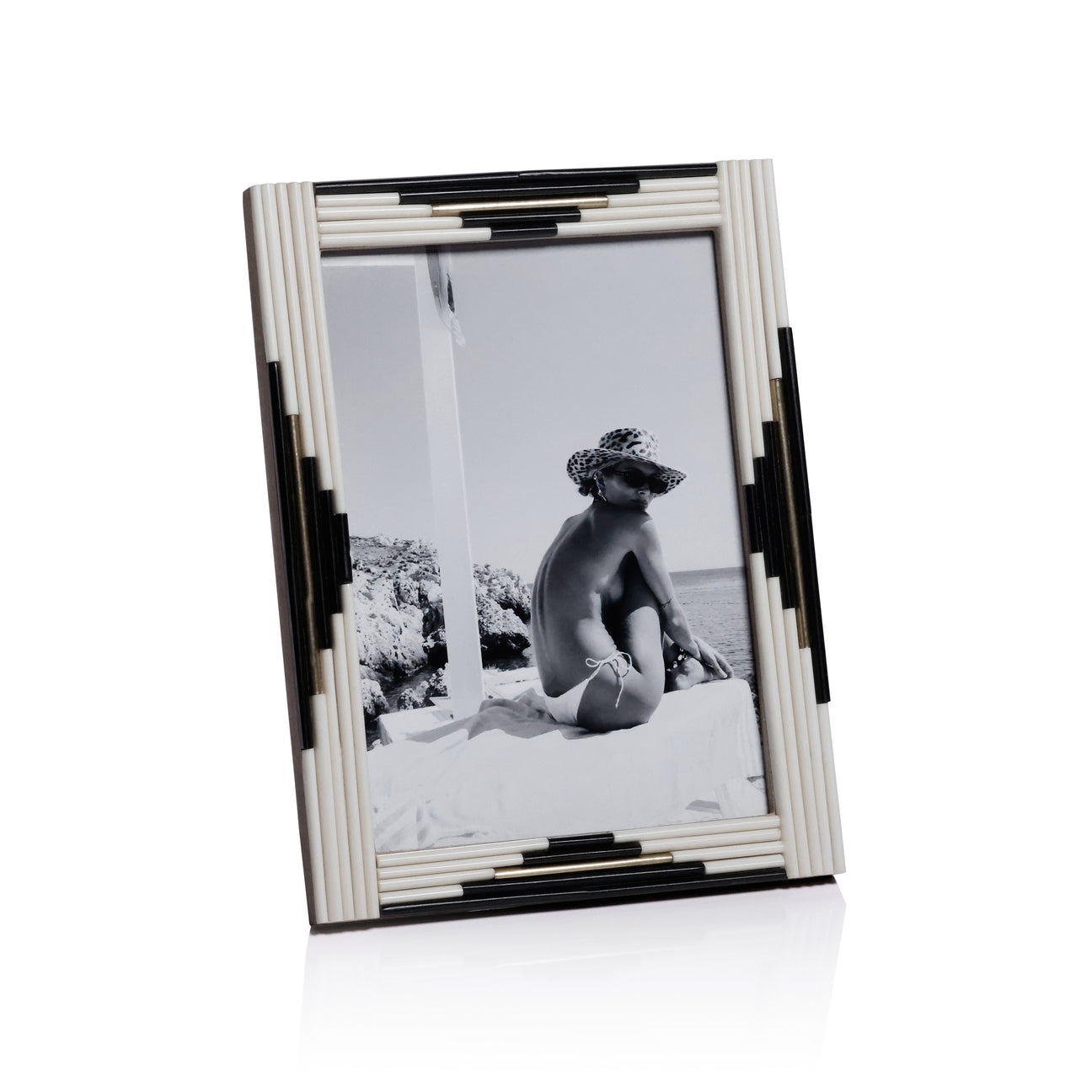 Menorca Piped Resin and Brass Inlaid Photo Frame - Picture Frames by Carlyle Avenue