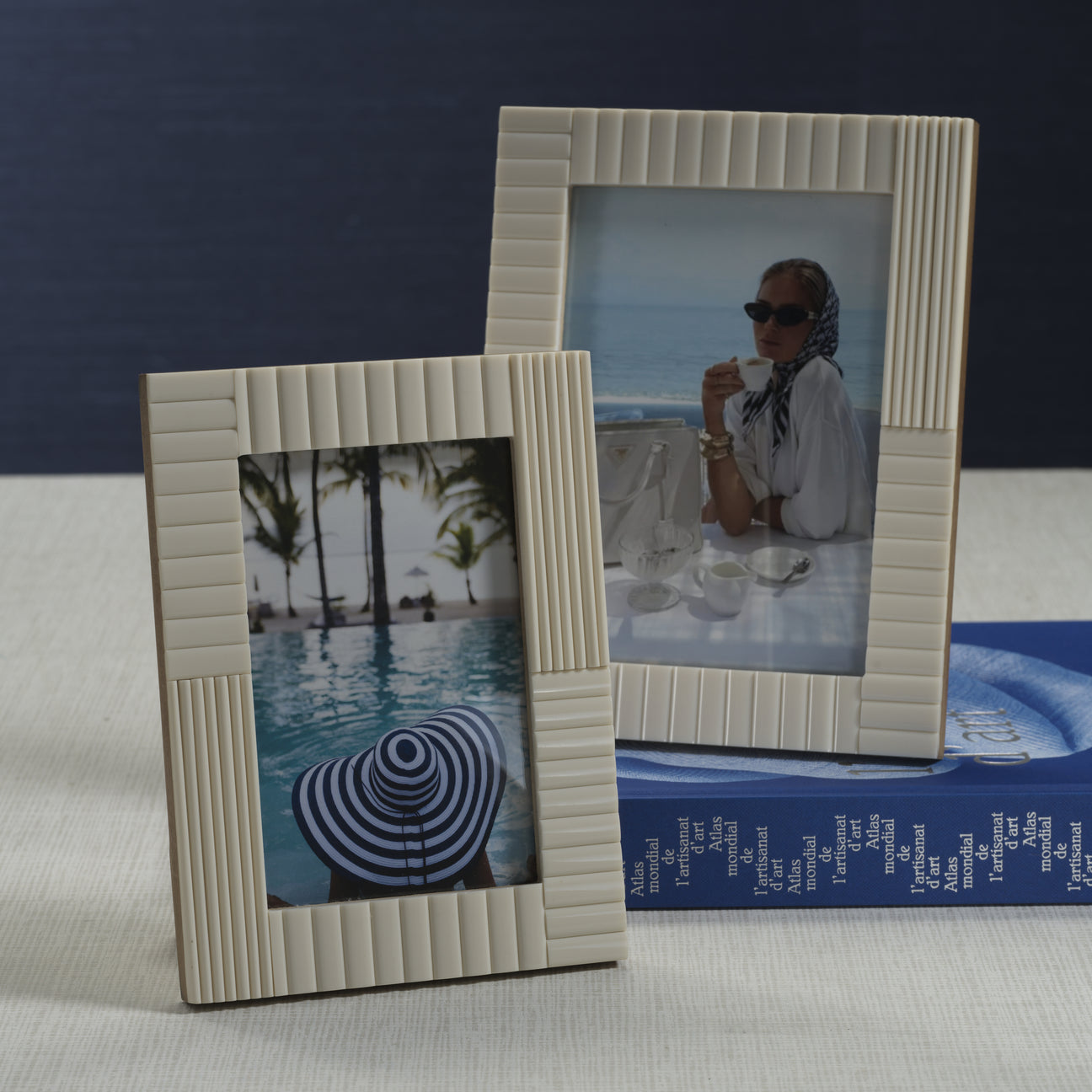 Sóller Ribbed Ivory Resin Photo Frame - Picture Frames by Carlyle Avenue