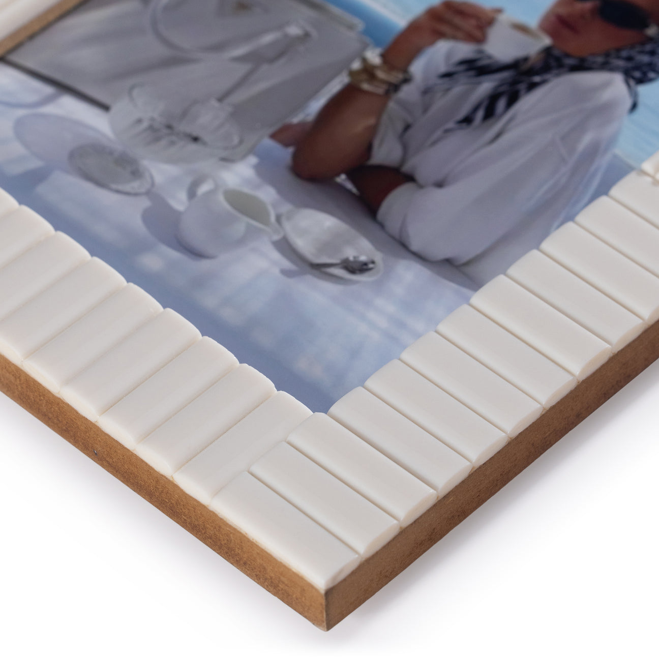 Sóller Ribbed Ivory Resin Photo Frame - Picture Frames by Carlyle Avenue