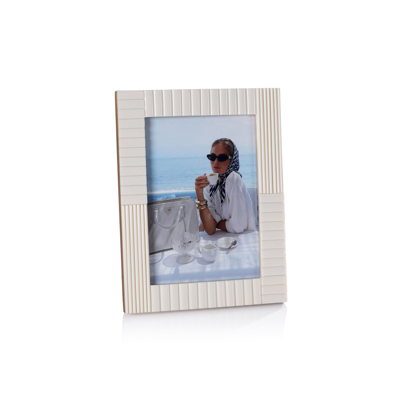 Sóller Ribbed Ivory Resin Photo Frame - Picture Frames by Carlyle Avenue