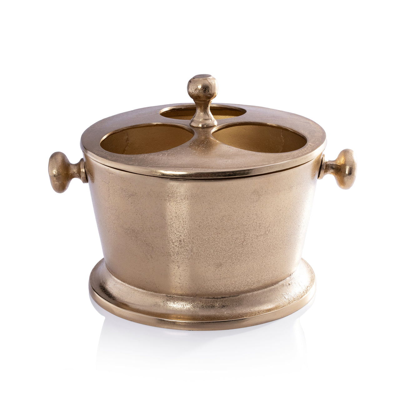 Raw Aluminum Three Bottle Wine Holder - Gold - Barware by Carlyle Avenue