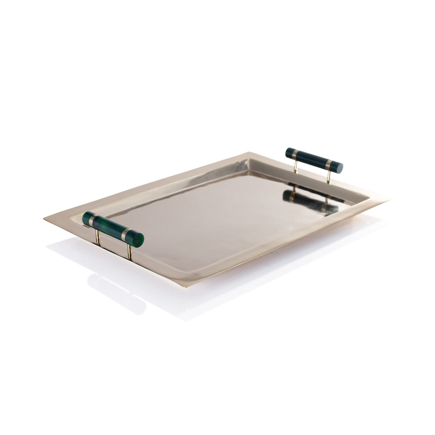 Spiga Serving Bar Tray - Gold & Green - Barware by Carlyle Avenue