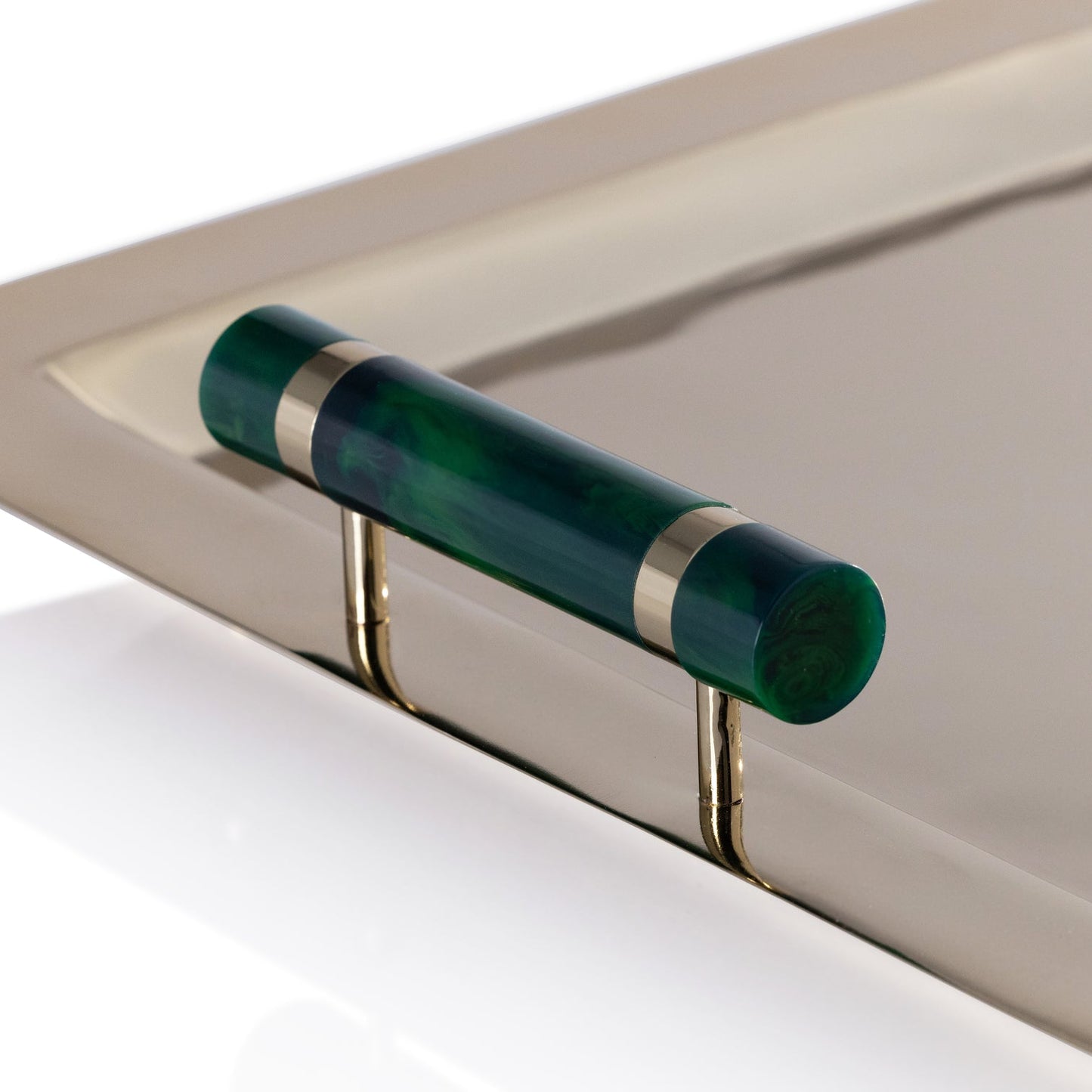 Spiga Serving Bar Tray - Gold & Green - Barware by Carlyle Avenue