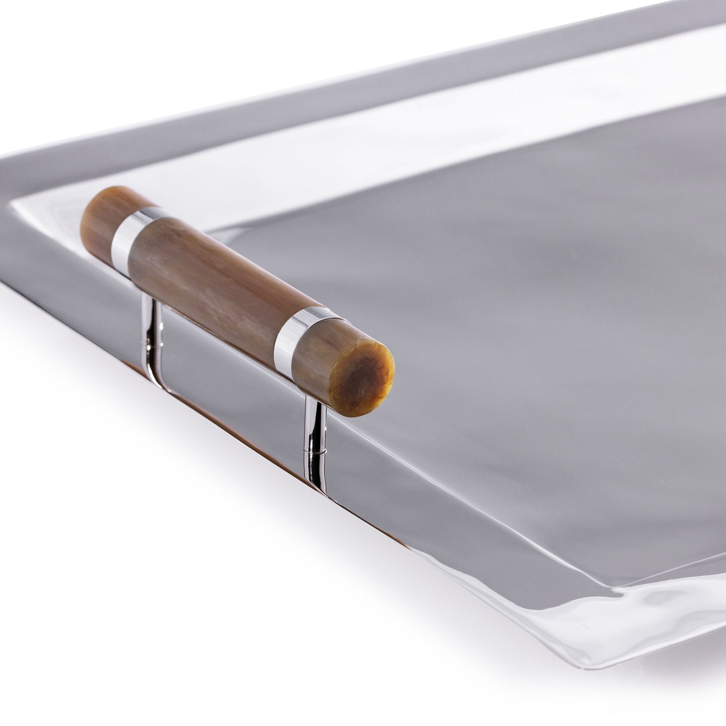 Spiga Serving Bar Tray - Nickel & Amber - Barware by Carlyle Avenue