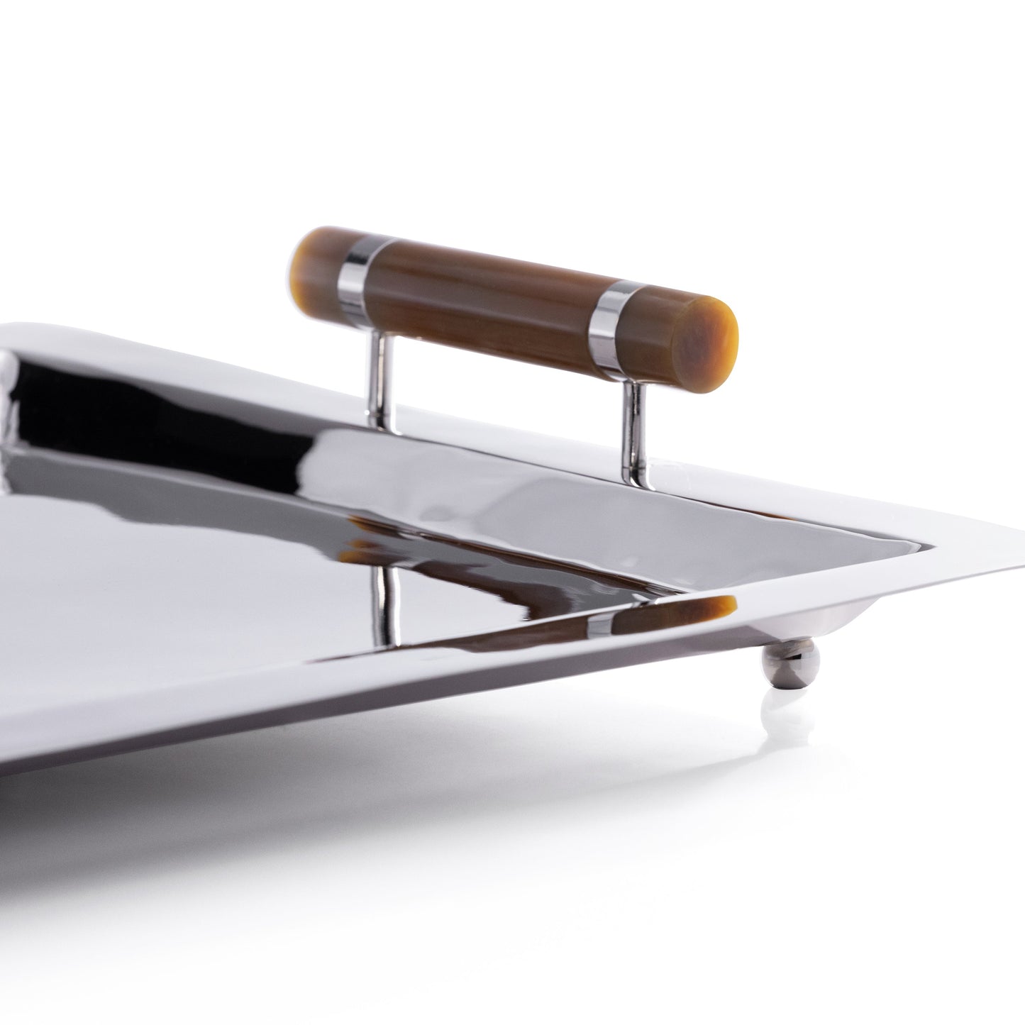 Spiga Serving Bar Tray - Nickel & Amber - Barware by Carlyle Avenue