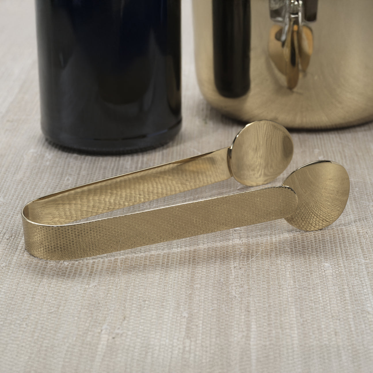 Spiga Textured Ice Tong - Gold - Barware by Carlyle Avenue