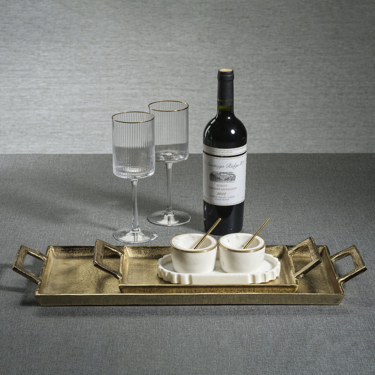 La Réserve Aluminum Tray - Dark Gold - Trays by Carlyle Avenue