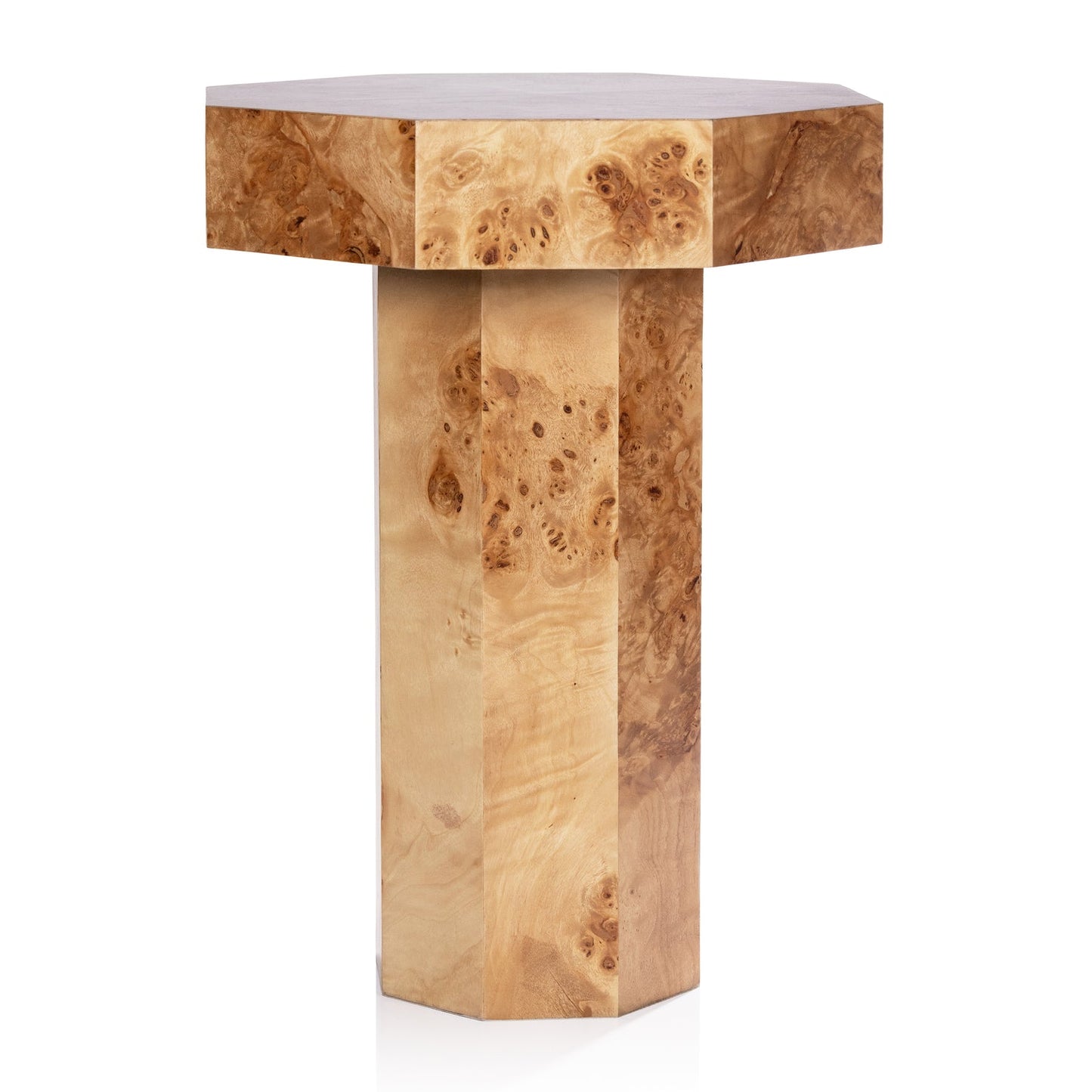 Burl Wood Octagon Side Table
