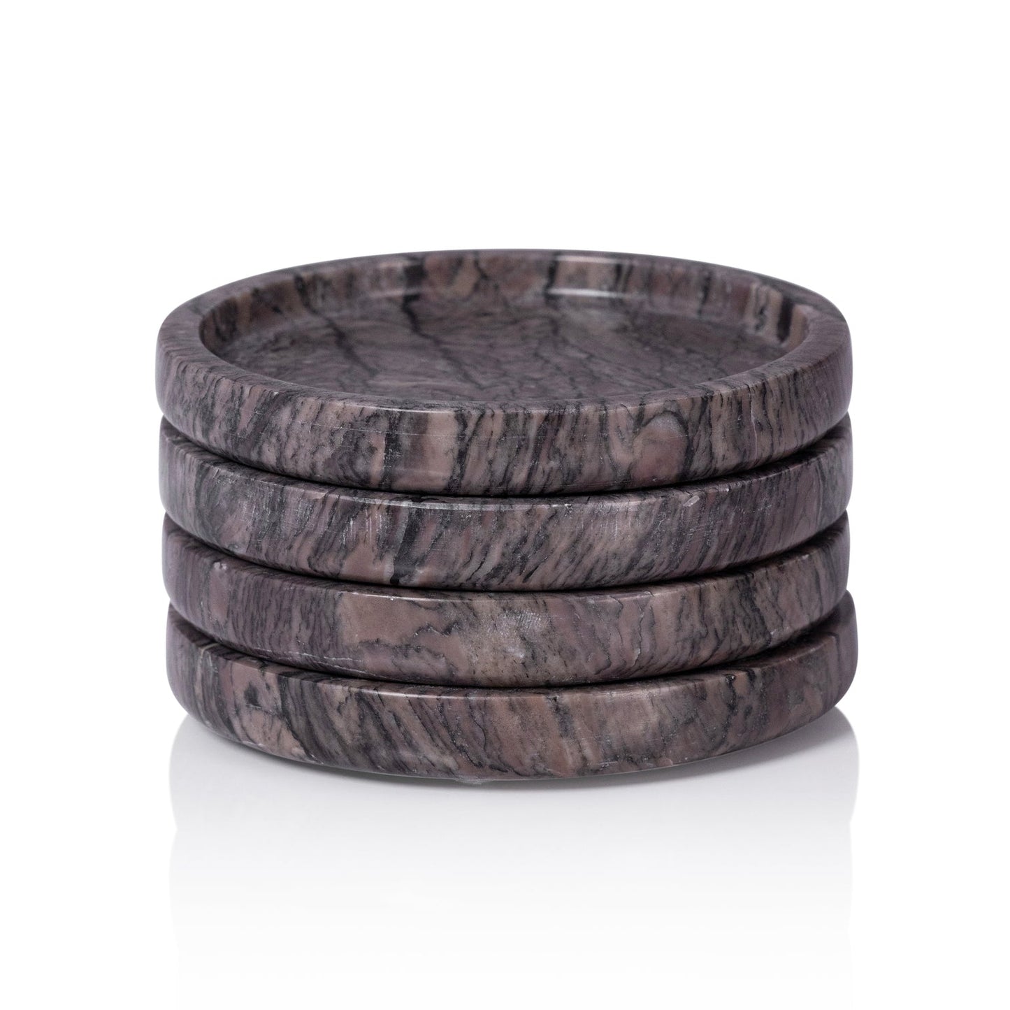 Marble Coaster - Set of 4 - Brown Breccia - Barware by Carlyle Avenue