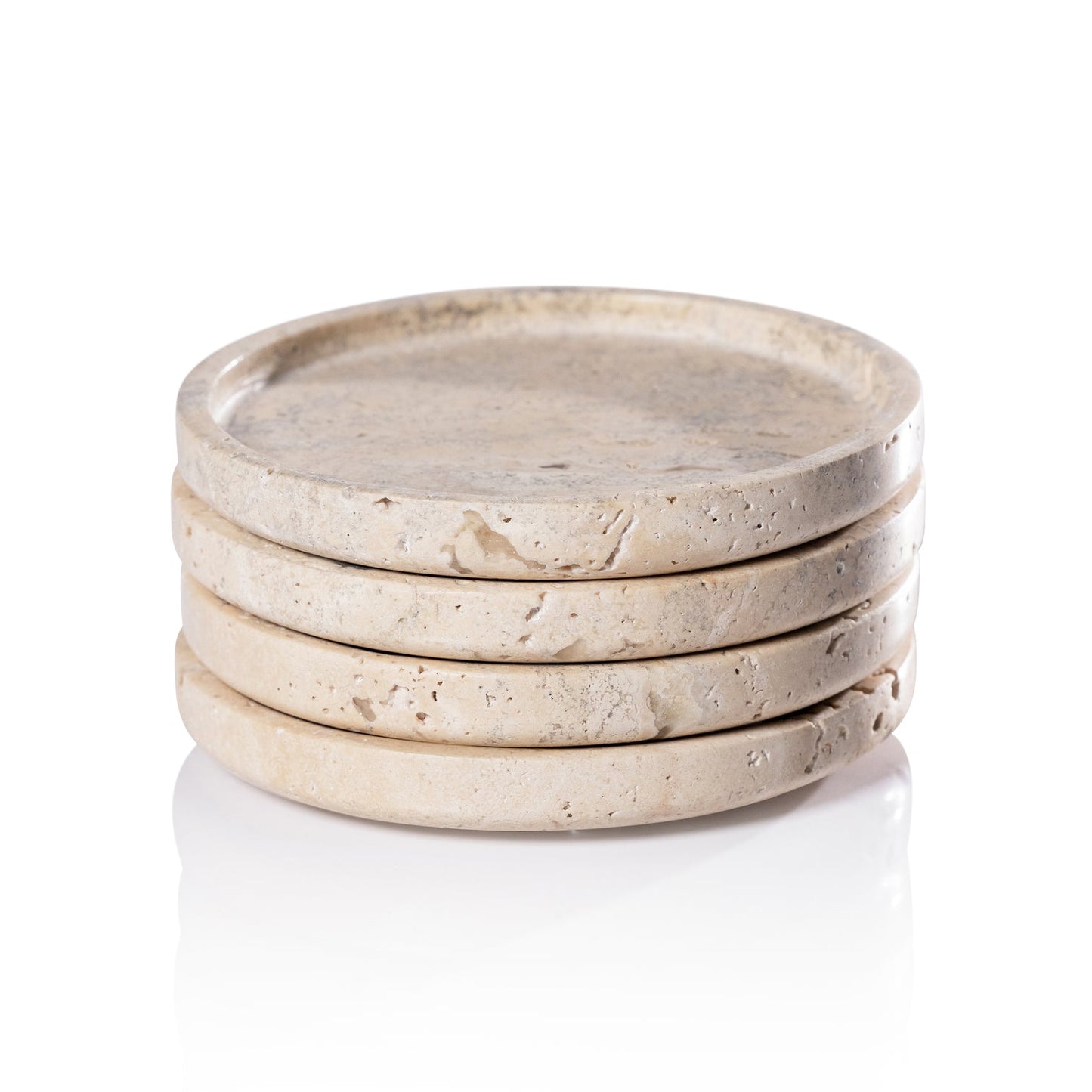 Marble Coaster - Set of 4 - Travertine - Barware by Carlyle Avenue