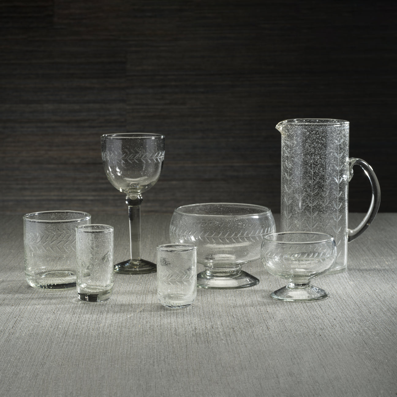 Tuscan Handmade Etched Glass Pitcher - Drinkware by Carlyle Avenue