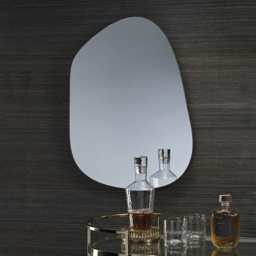 Contour Iron Wall Mirror - Dark Oak 31.5" - Wall Mirror by Carlyle Avenue