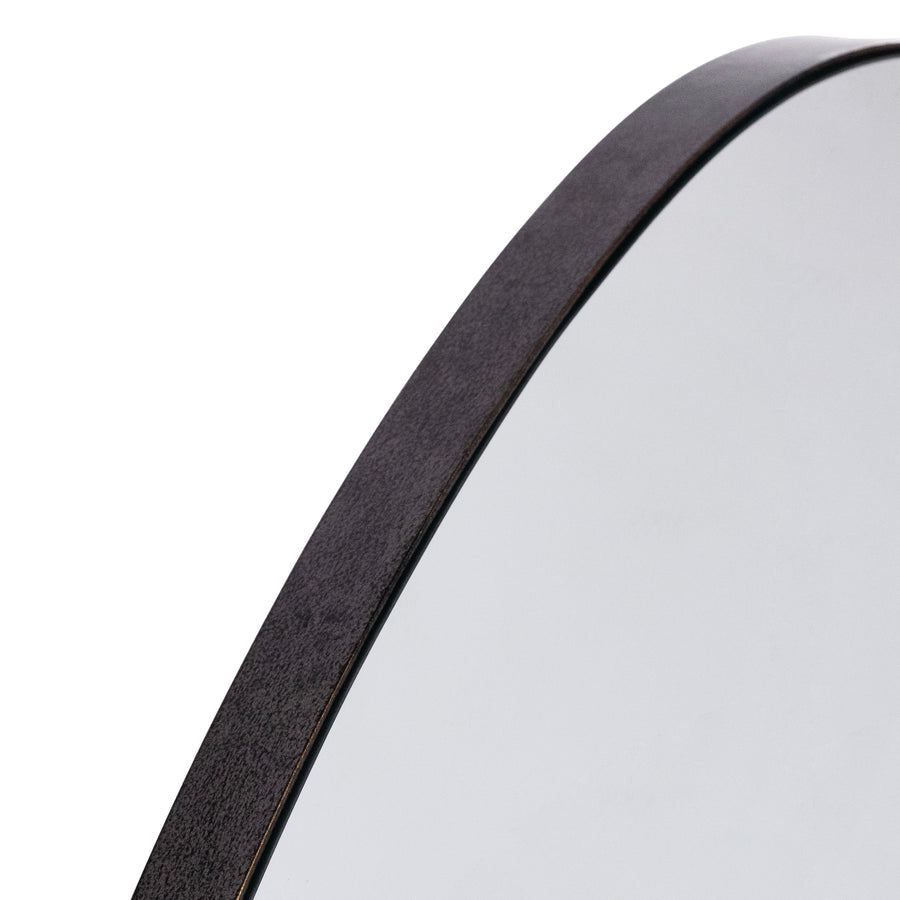 Contour Iron Wall Mirror - Dark Oak 31.5" - Wall Mirror by Carlyle Avenue