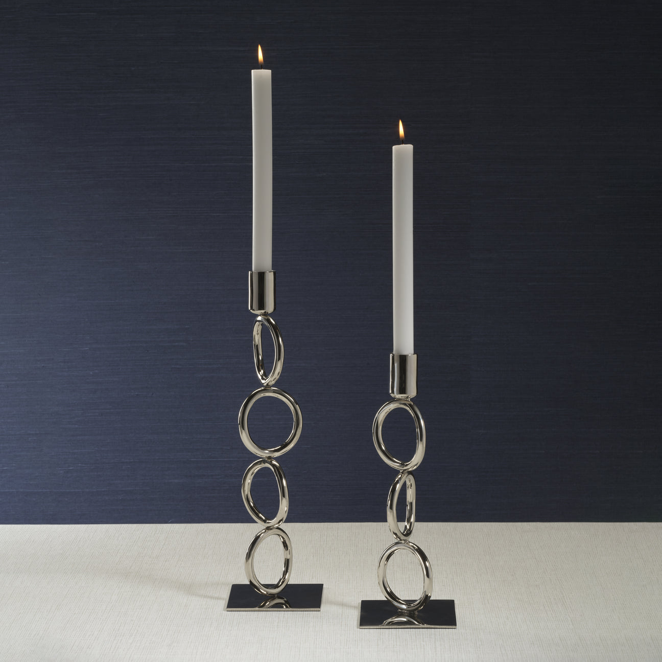 Circa Candle Holder - Polished Nickel - Candle Holders by Carlyle Avenue