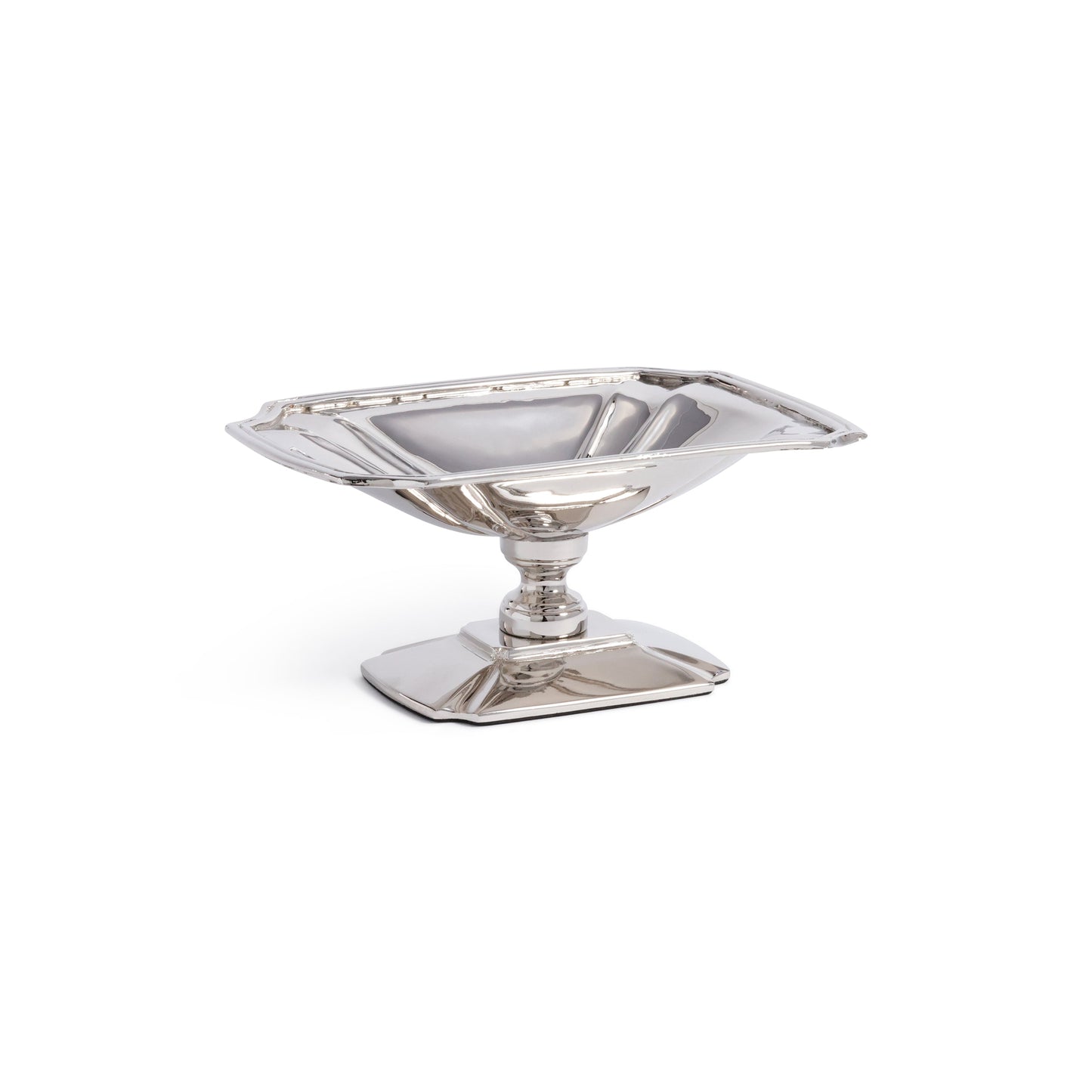 Silver decorative dish on a white background