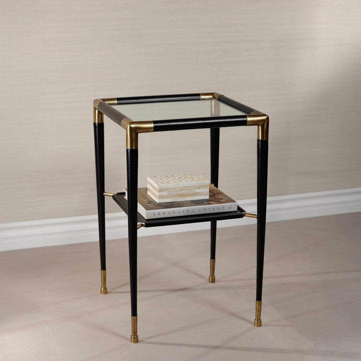 Peninsula Leather Side Table