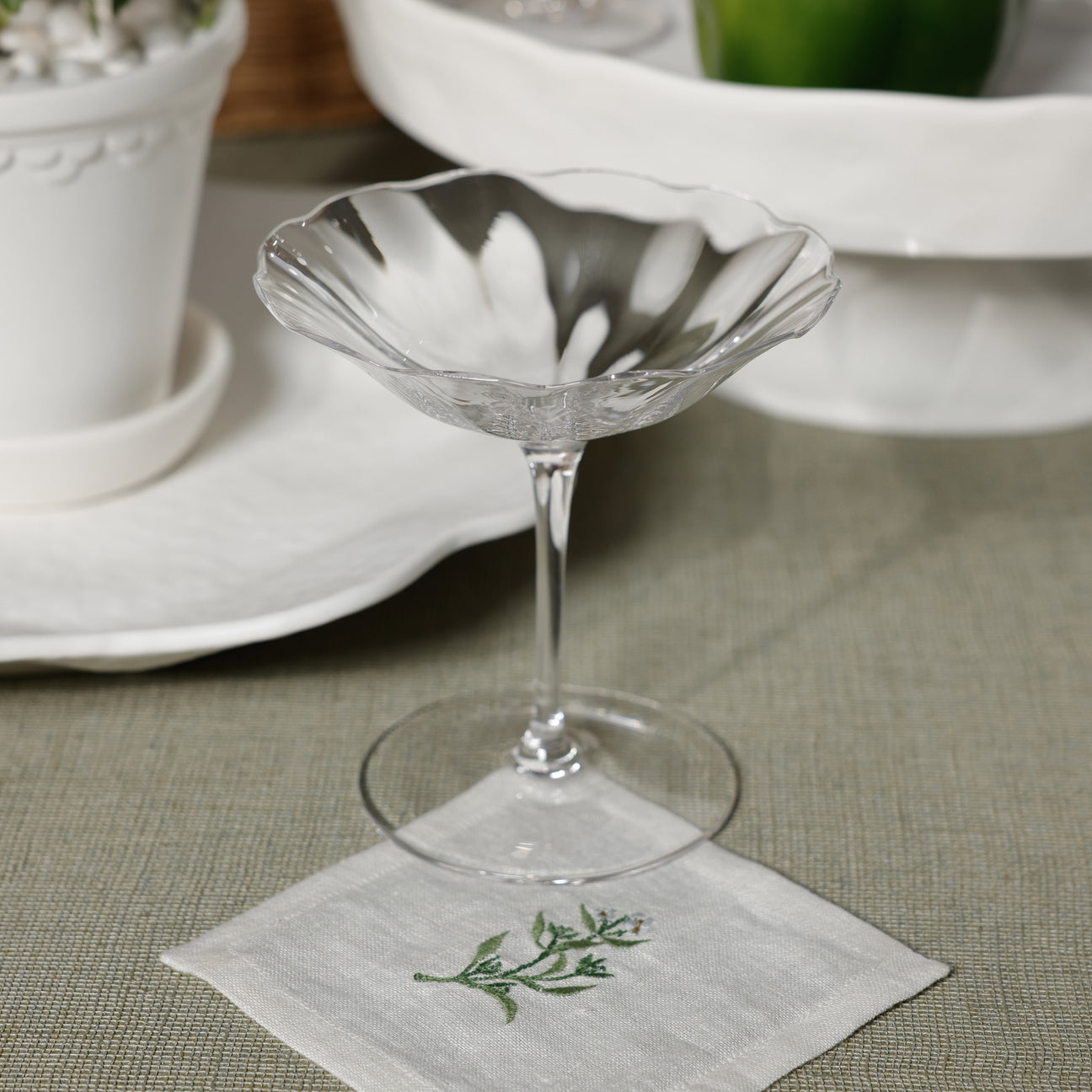 Floral Linen Cocktail Napkins - 6 Assorted Designs (set of 6)