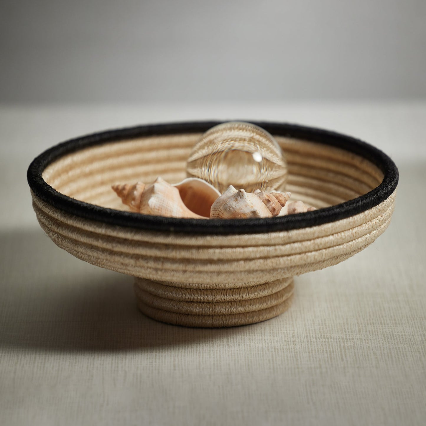 Martigues Coiled Abaca Footed Bowl - Small - Decorative Bowls by Carlyle Avenue