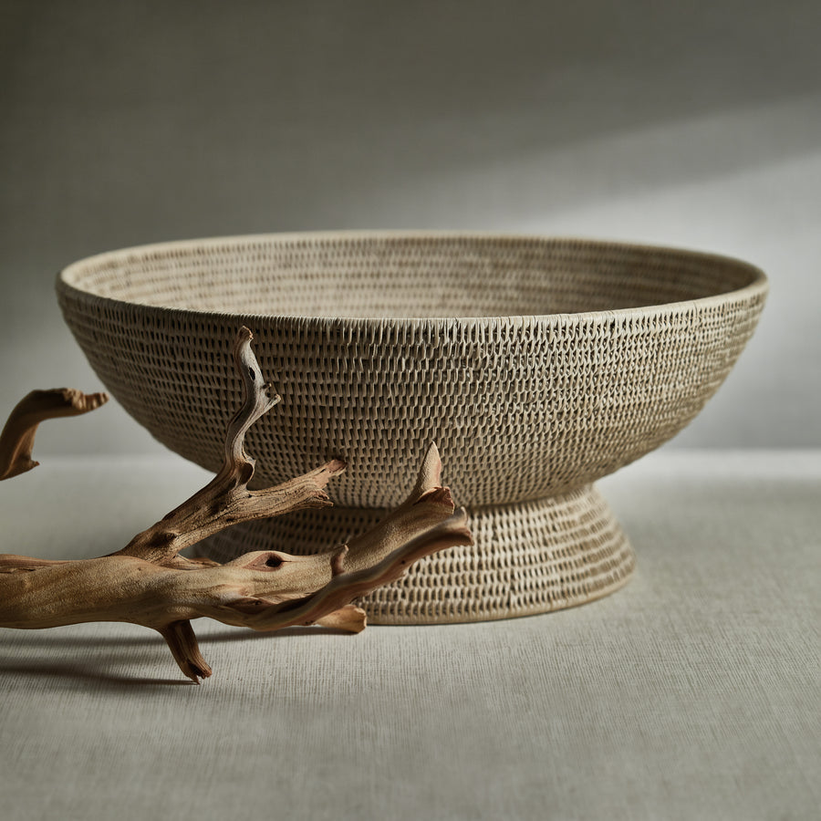 Lulu Large Rattan Footed Bowl - BOWL by Carlyle Avenue