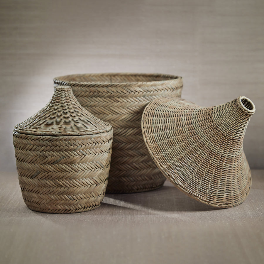 Set of 2 Mayfair Rattan Baskets - Baskets by Carlyle Avenue