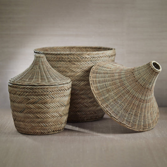 Set of 2 Mayfair Rattan Baskets - Baskets by Carlyle Avenue