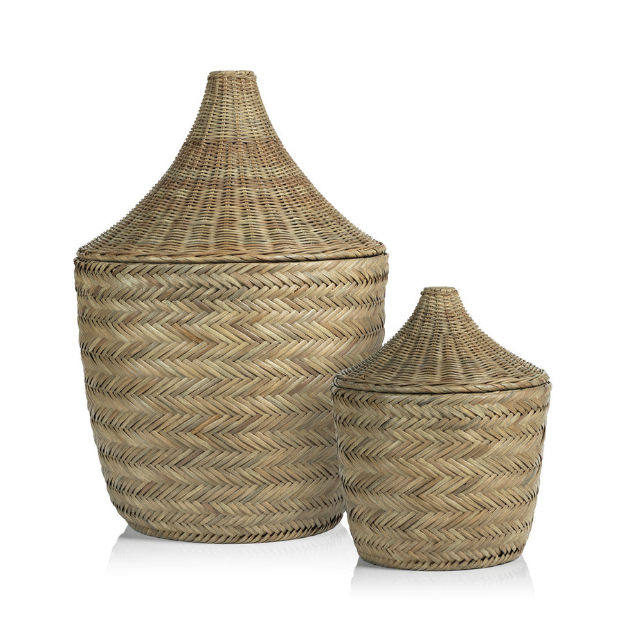 Set of 2 Mayfair Rattan Baskets - Baskets by Carlyle Avenue