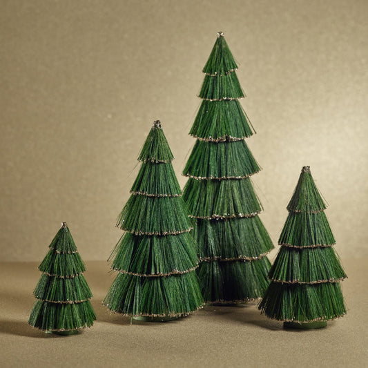 Tiger Grass Green Tree with Gold Glitter Trim - Christmas Trees by Carlyle Avenue