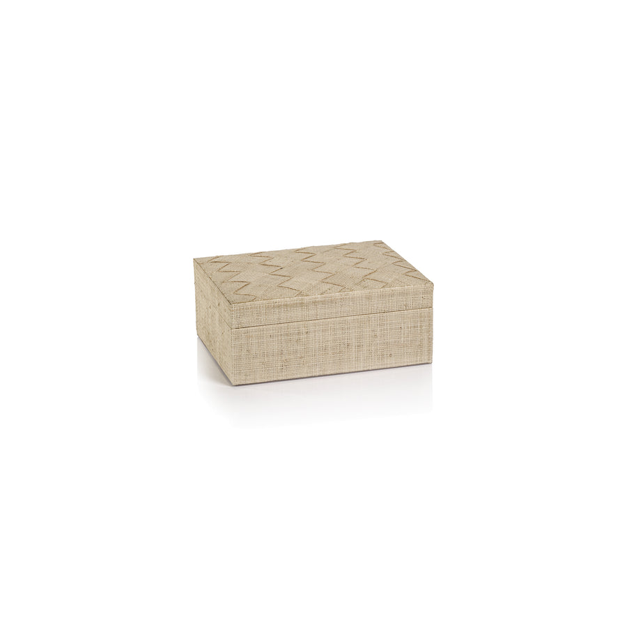 La Bocca Woven Raffia Box - Natural - Decorative Accessories by Carlyle Avenue