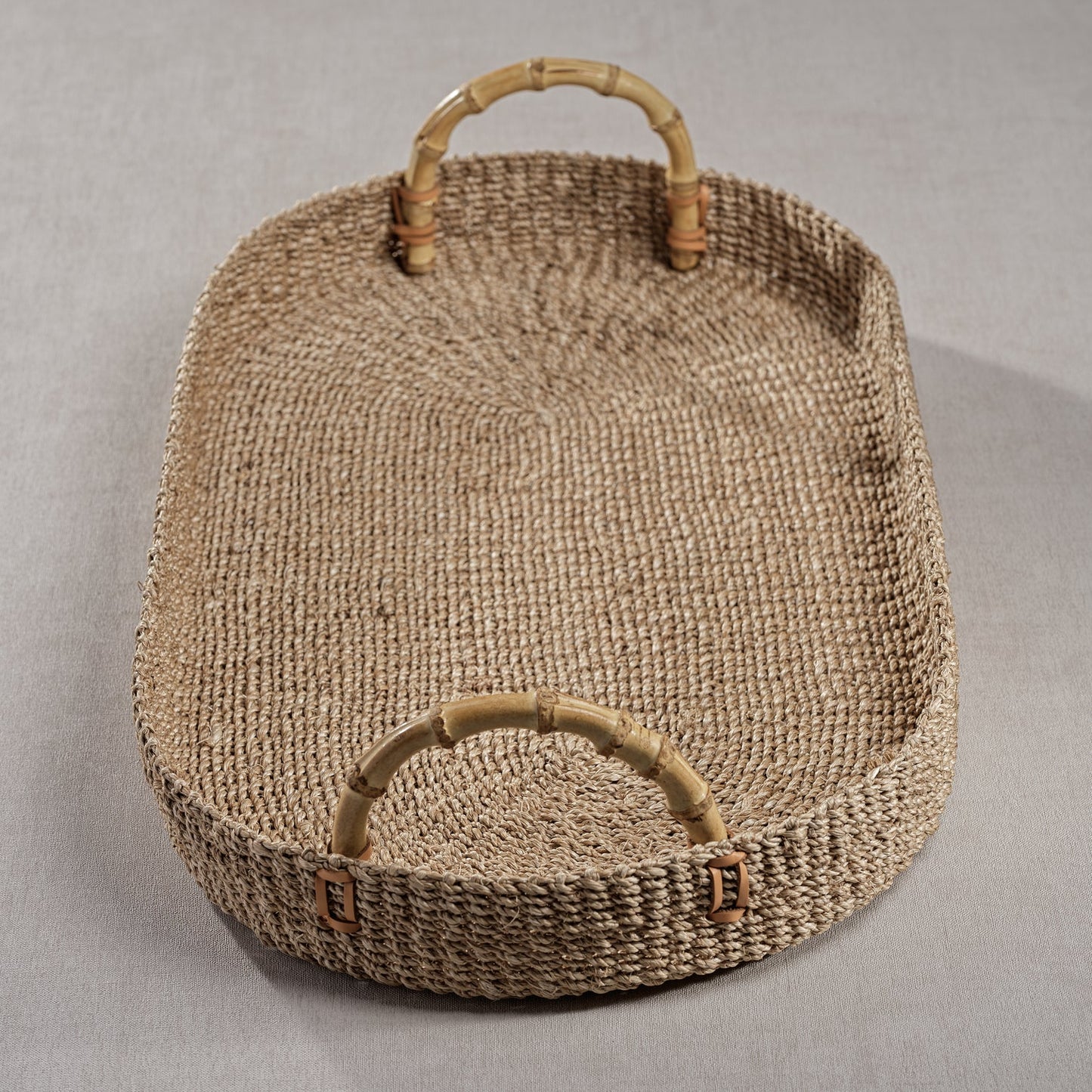 Multipurpose Abaca Tray with Bamboo Handles - Trays by Carlyle Avenue