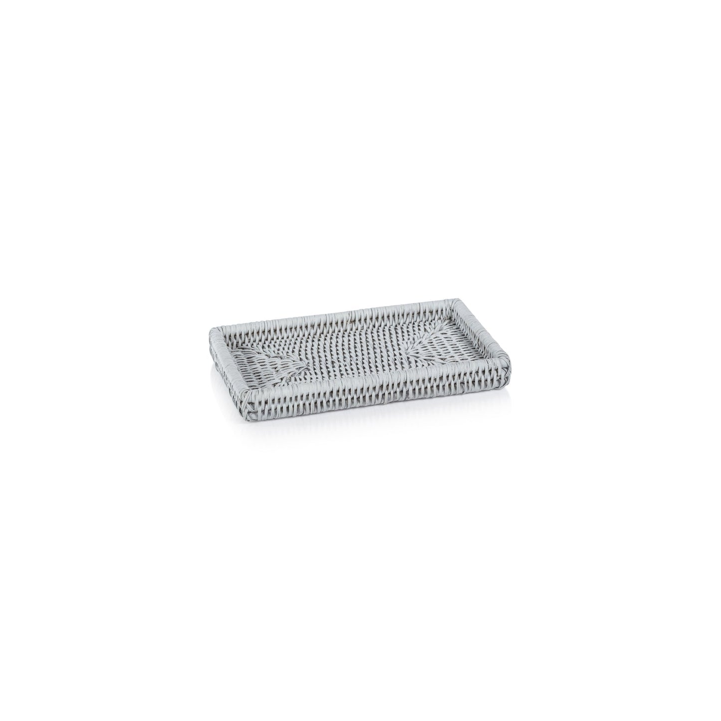 Lulu Rattan Woven Tray - White - Tray by Carlyle Avenue