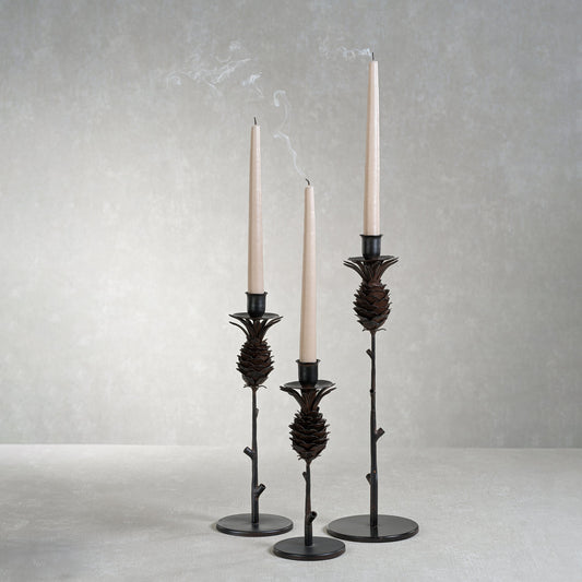 Pine Cone Design Wrought Iron Candle Holder - Candle Holders by Carlyle Avenue