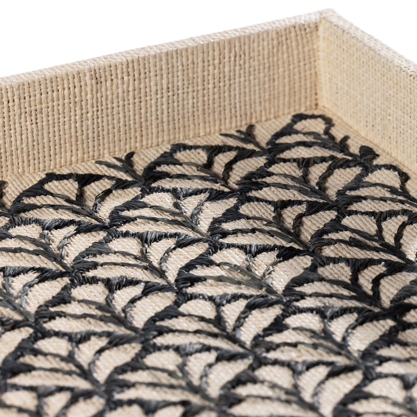Canaria Petals Natural Fiber Raffia Serving Tray