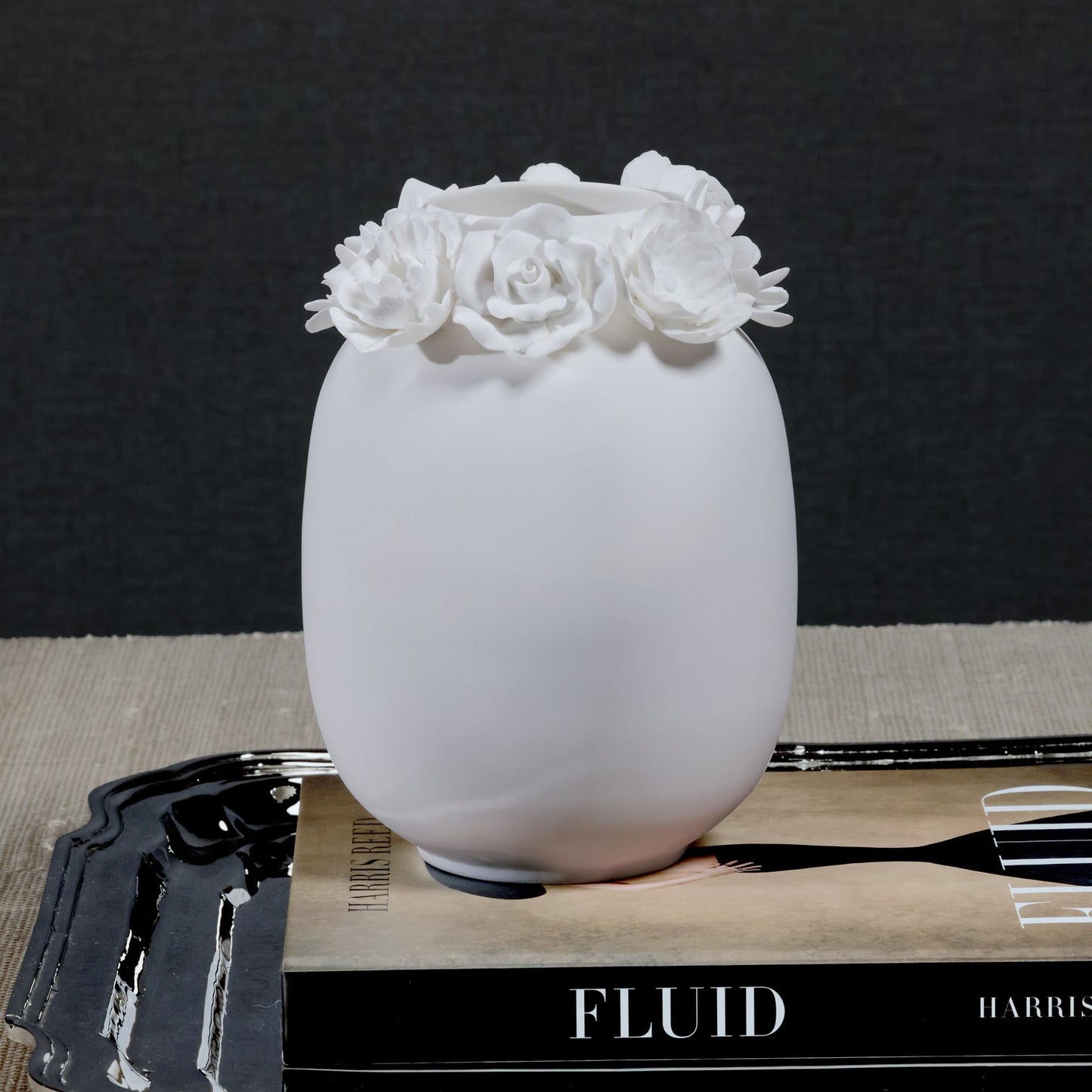 Petite Couronne Bone China Vase - White