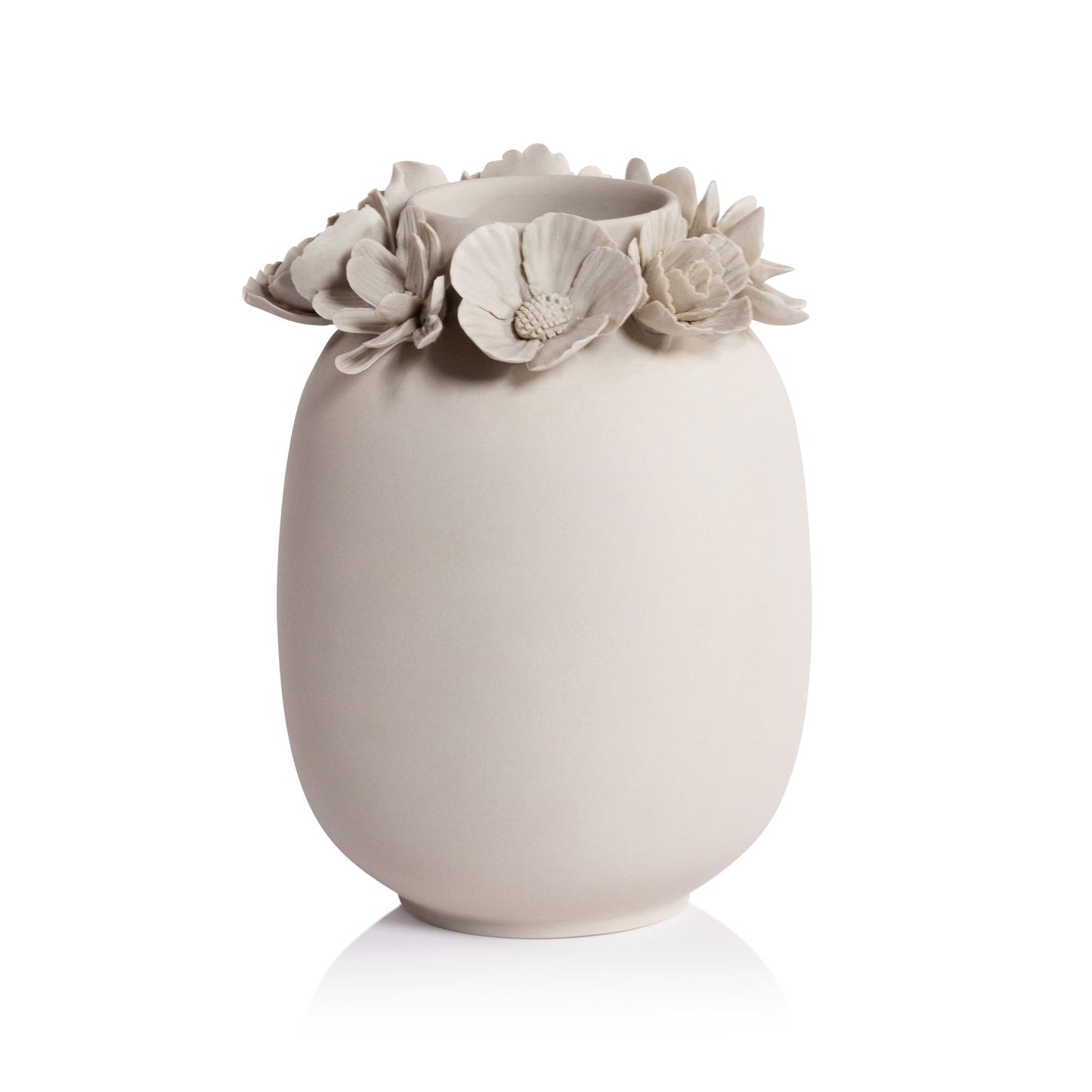 Petite Couronne Bone China Vase - Taupe - Vases by Carlyle Avenue