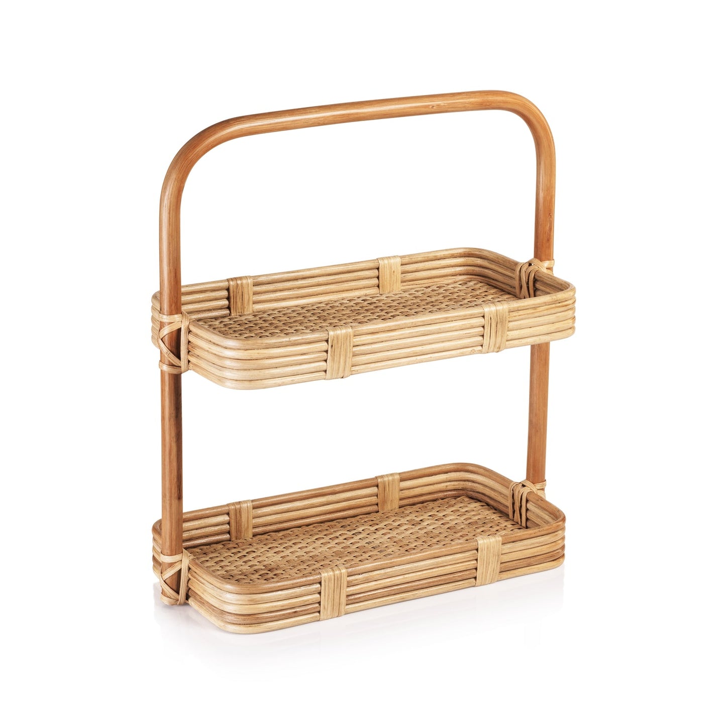Tropique Two-Tier Rattan Tray - Trays by Carlyle Avenue
