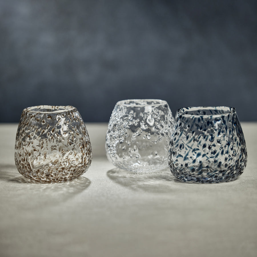 Scissor Cut Glass Vase / Candle Holder with Glass Chips - Candle Accessories by Carlyle Avenue