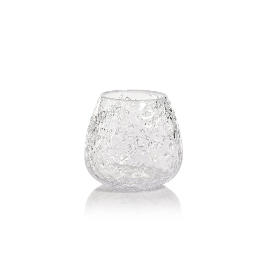 Scissor Cut Glass Vase / Candle Holder with Glass Chips - Candle Accessories by Carlyle Avenue