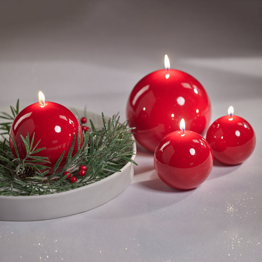 Lacquer Ball Candle - Red - Candles by Carlyle Avenue