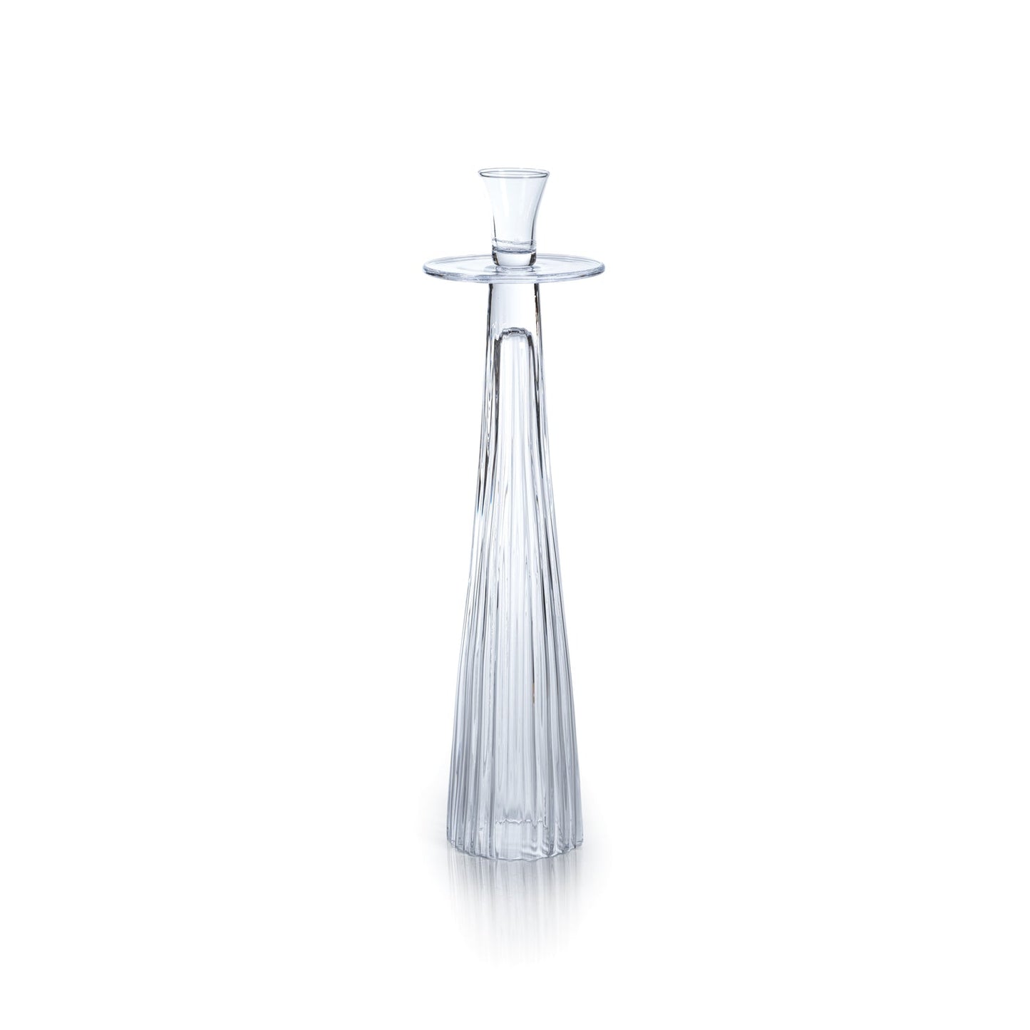 Tall Ribbed Glass Taper Holder - Candle Holders by Carlyle Avenue